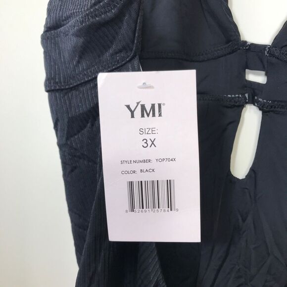 YMI Women's  Black Open Back One Piece swimsuit Size 3xl - Picture 6 of 9